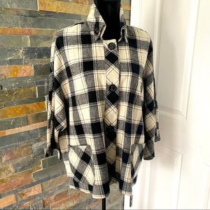 Coldwater Creek Black White Grey Check Jacket Sz L